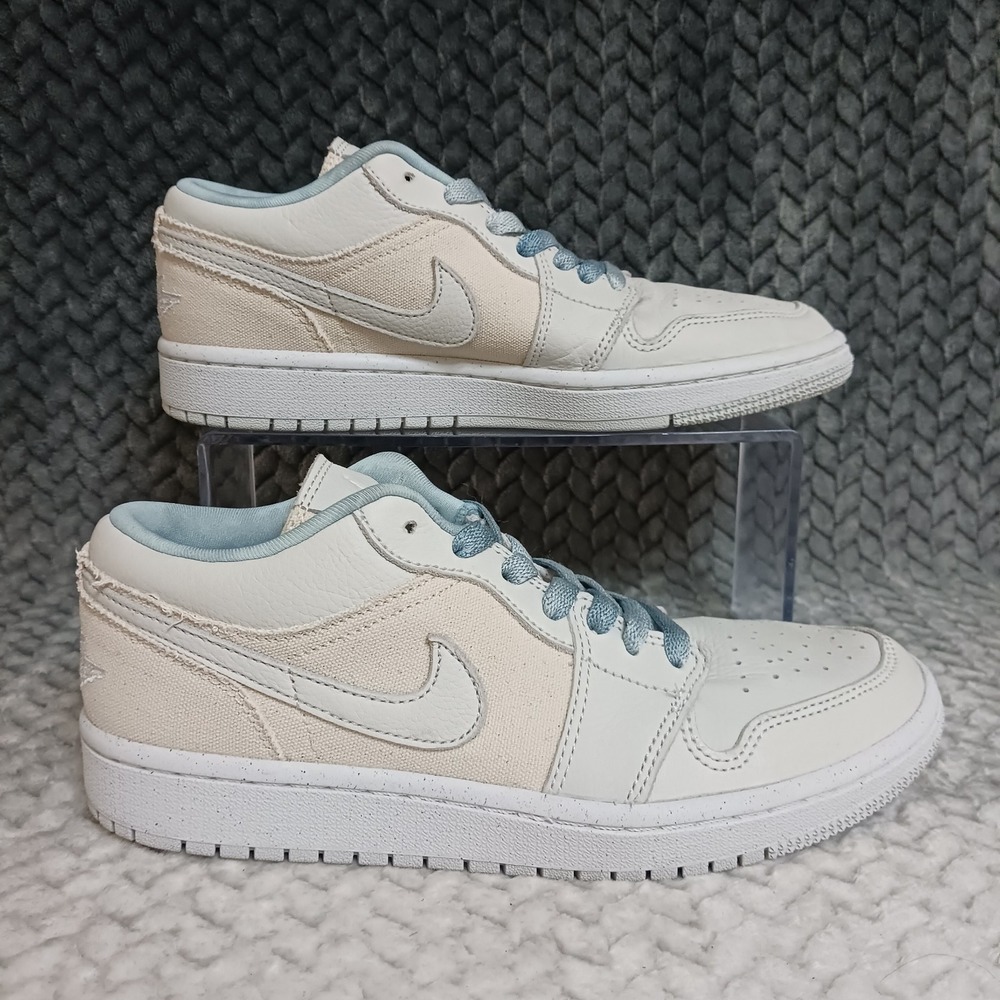 Nike Air Jordan 1 Low SE Canvas Iris Whisper Sail Worn Blue Women's Shoes Sz 7.5
